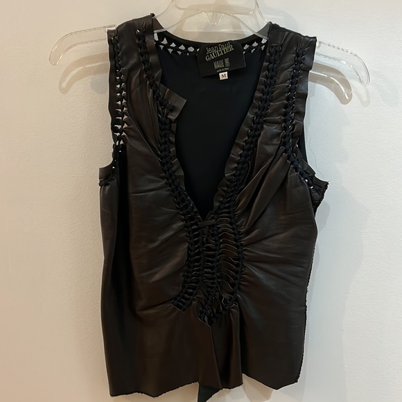 Jean Paul Gaultier Leather Vintage 1990s-2000s Top Sz M - Picture 4 of 14
